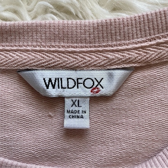 Wildfox Sweater “But First, Cocktails” Pullover Sweatshirt Cozy Pink XL - Picture 7 of 12
